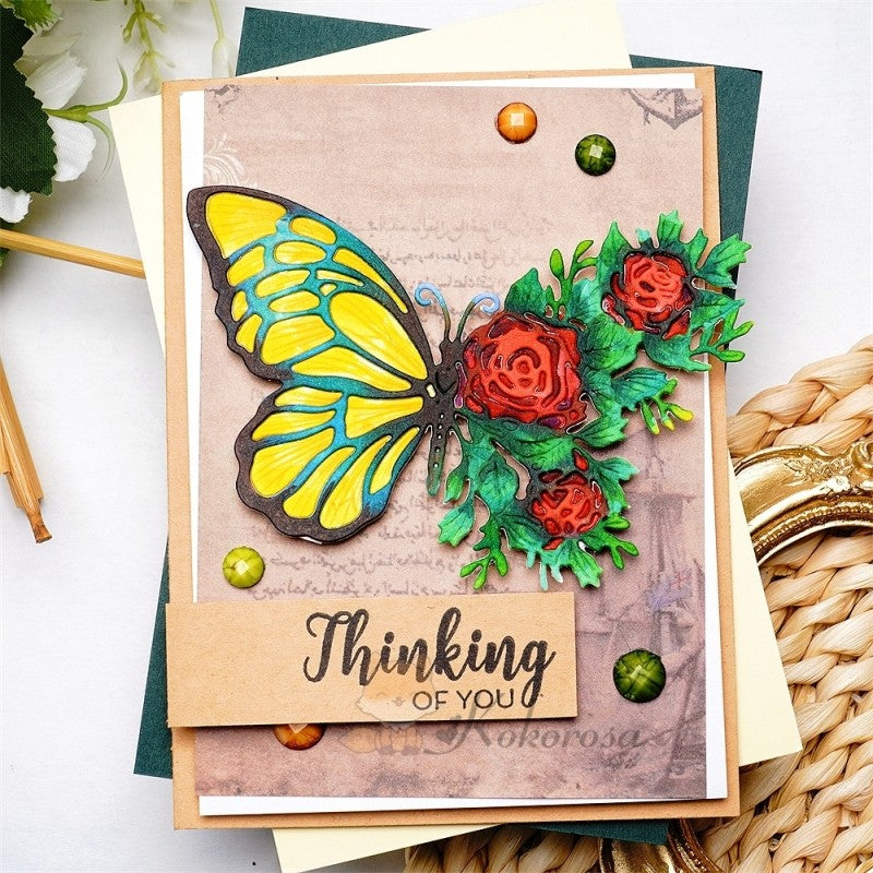 Kokorosa Metal Cutting Dies with Floral Butterfly