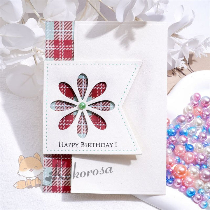 Kokorosa Metal Cutting Dies with Flower Foldable Card