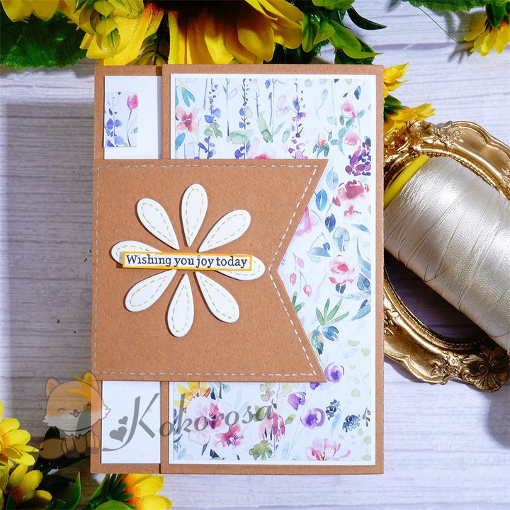 Kokorosa Metal Cutting Dies with Flower Foldable Card