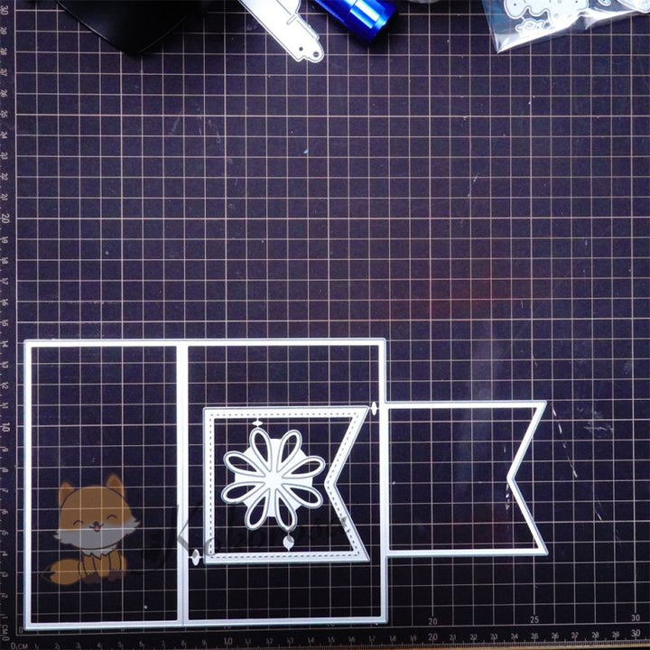 Kokorosa Metal Cutting Dies with Flower Foldable Card