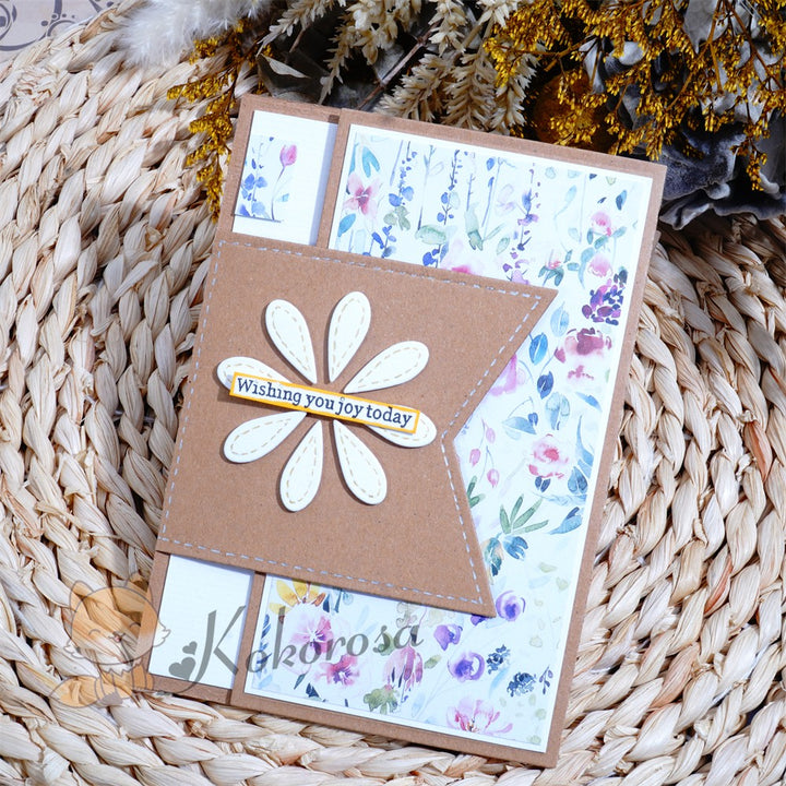 Kokorosa Metal Cutting Dies with Flower Foldable Card