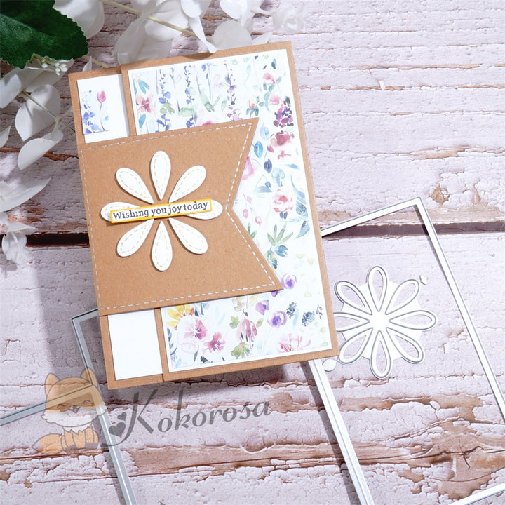Kokorosa Metal Cutting Dies with Flower Foldable Card