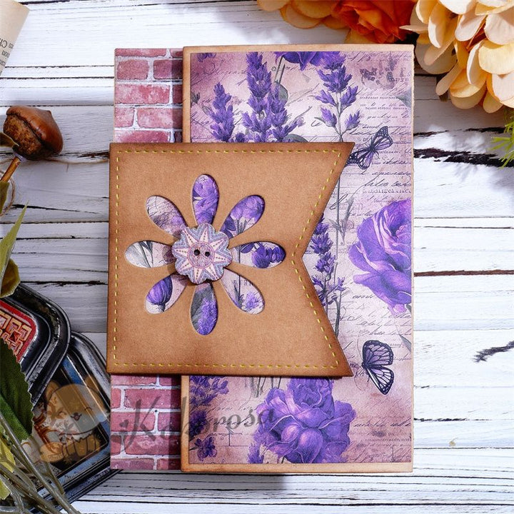 Kokorosa Metal Cutting Dies with Flower Foldable Card