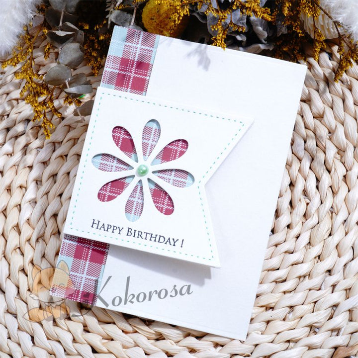 Kokorosa Metal Cutting Dies with Flower Foldable Card