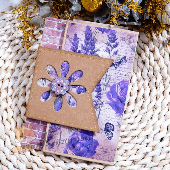 Kokorosa Metal Cutting Dies with Flower Foldable Card