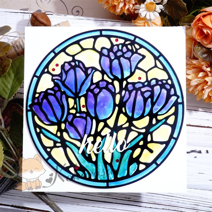 Kokorosa Metal Cutting Dies with Flower Round Frame Board