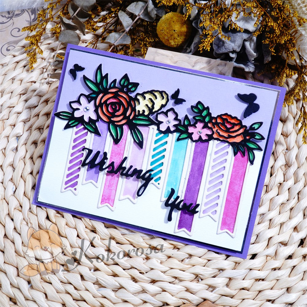Kokorosa Metal Cutting Dies with Flowers & Bars