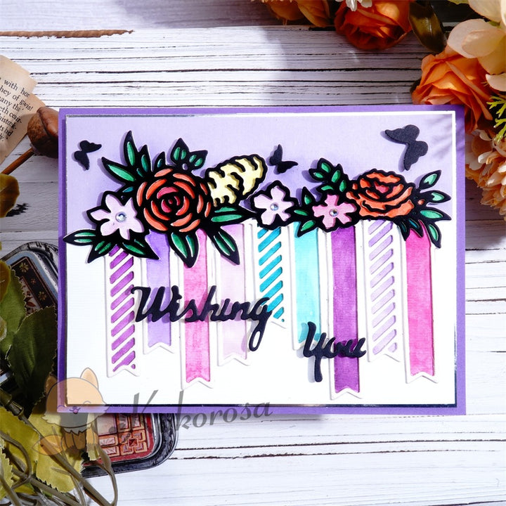 Kokorosa Metal Cutting Dies with Flowers & Bars