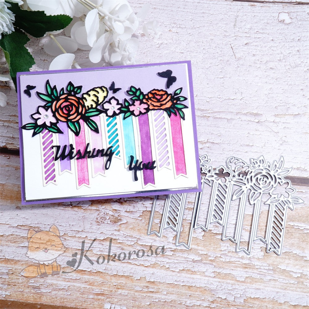 Kokorosa Metal Cutting Dies with Flowers & Bars