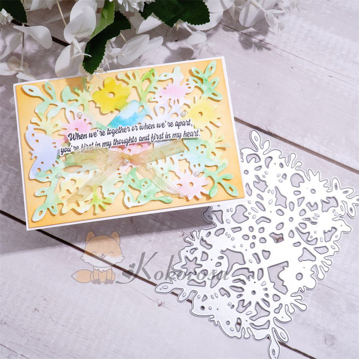 Kokorosa Metal Cutting Dies with Flowers & Leaves Background Board
