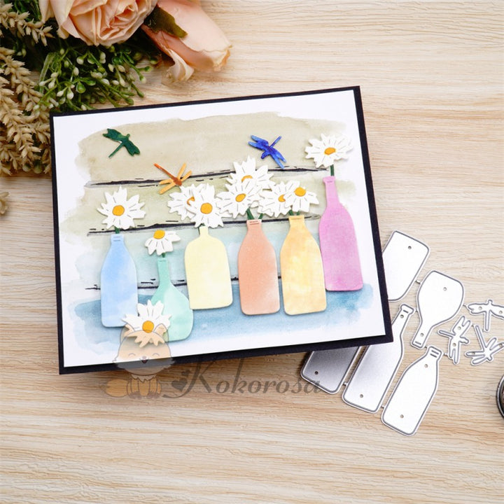 Kokorosa Metal Cutting Dies with Flowers in Bottles