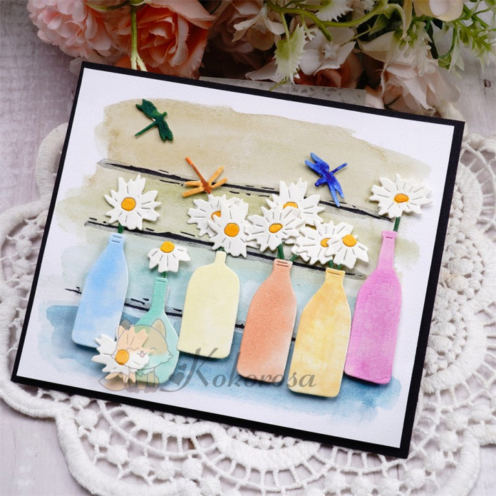 Kokorosa Metal Cutting Dies with Flowers in Bottles