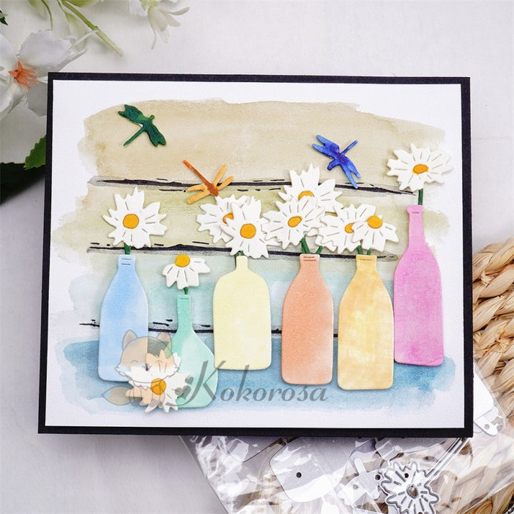 Kokorosa Metal Cutting Dies with Flowers in Bottles