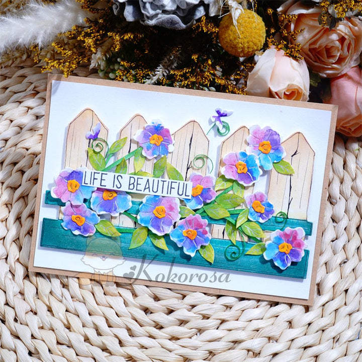 Kokorosa Metal Cutting Dies with Flowers in Garden