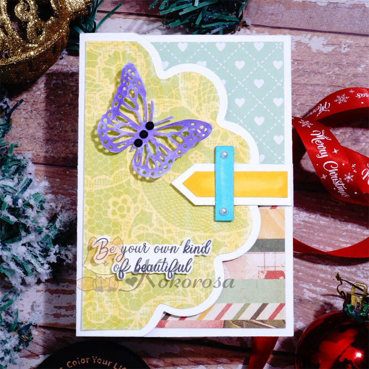 Kokorosa Metal Cutting Dies with Cloud Foldable Card Insert Buckles