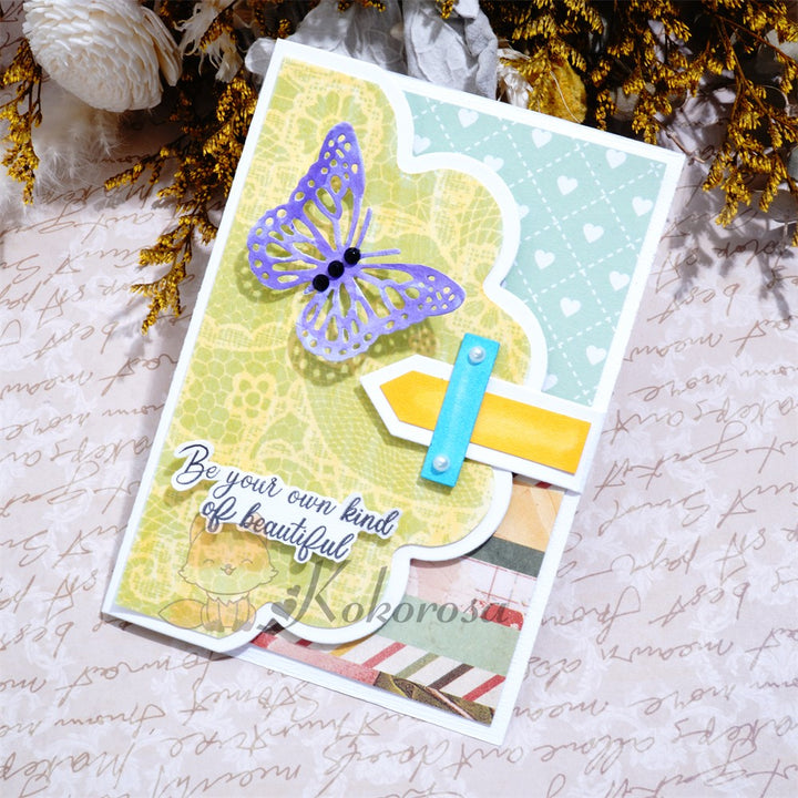 Kokorosa Metal Cutting Dies with Cloud Foldable Card Insert Buckles