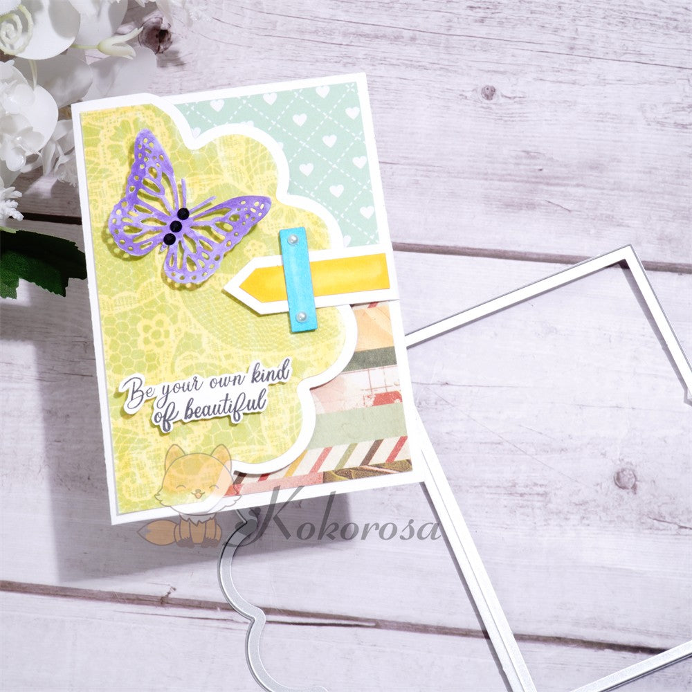 Kokorosa Metal Cutting Dies with Cloud Foldable Card Insert Buckles