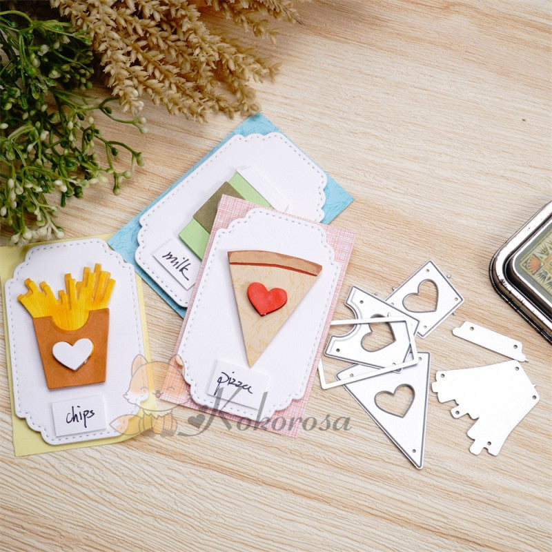 Kokorosa Metal Cutting Dies with French Fries, Pizza & Coffee Cup