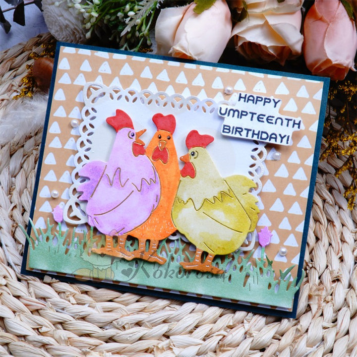 Kokorosa Metal Cutting Dies with Funny Chickens