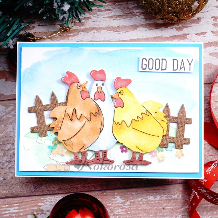 Kokorosa Metal Cutting Dies with Funny Chickens