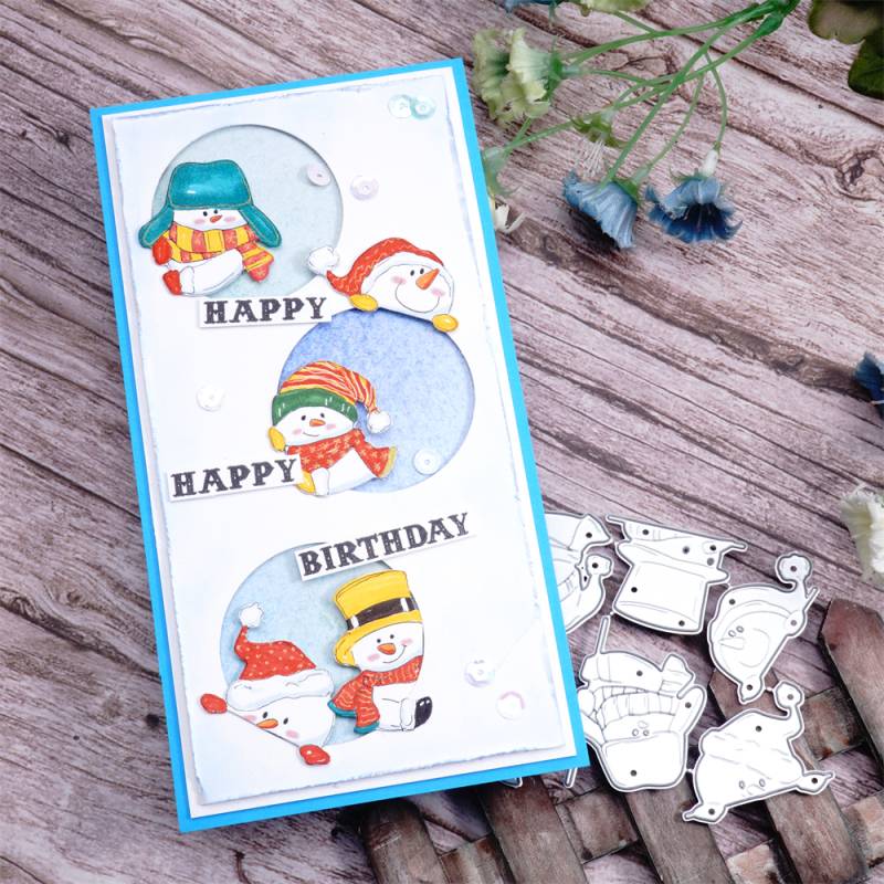 Kokorosa Metal Cutting Dies with Funny Snowman Wearing Hats