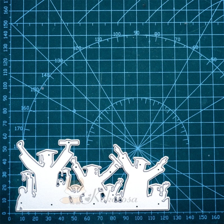 Kokorosa Metal Cutting Dies with Graduates Raising Arms Border Board