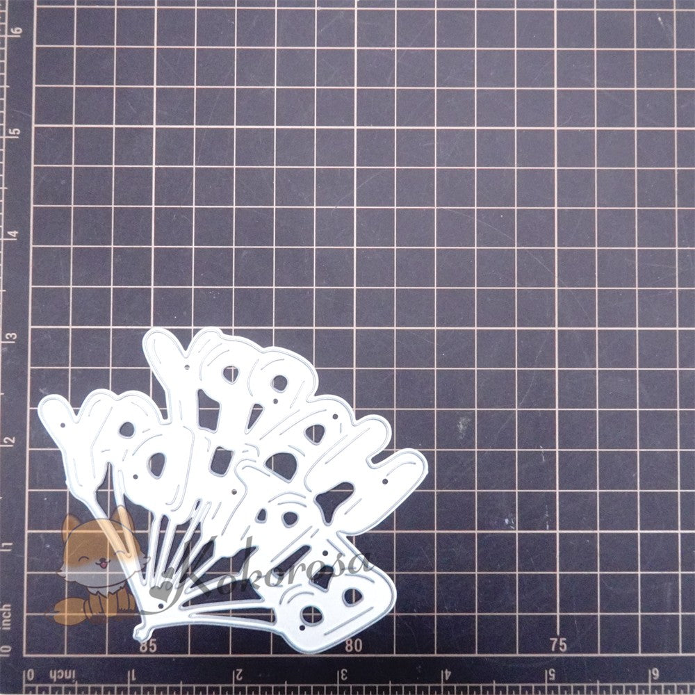 Kokorosa Metal Cutting Dies with "HAPPY BIRTHDAY" Balloons