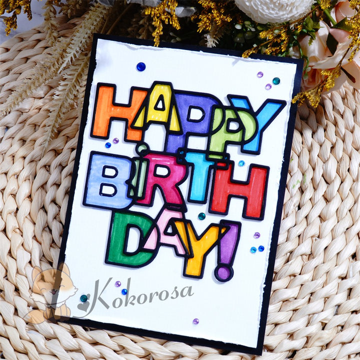 Kokorosa Metal Cutting Dies with "HAPPY BIRTHDAY" Word