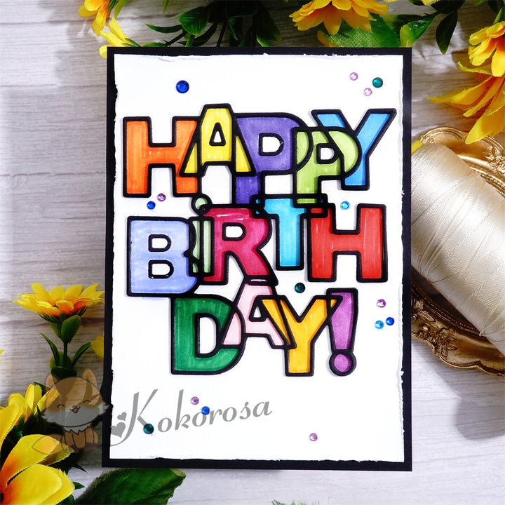 Kokorosa Metal Cutting Dies with "HAPPY BIRTHDAY" Word