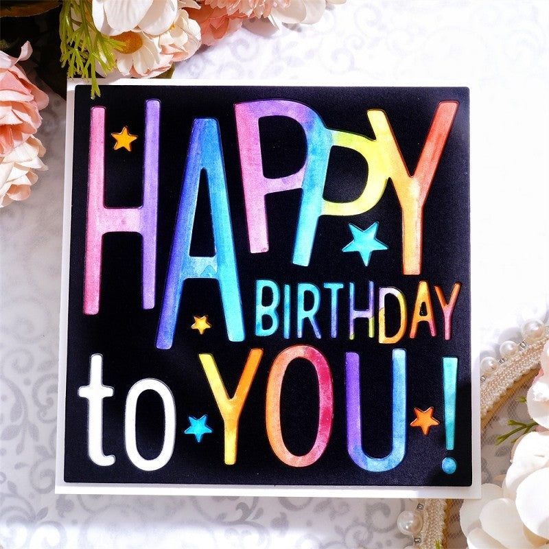 Kokorosa Metal Cutting Dies with "HAPPY BIRTHDAY to YOU" Background Board
