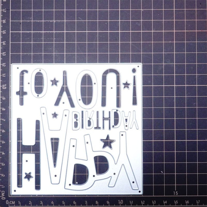 Kokorosa Metal Cutting Dies with "HAPPY BIRTHDAY to YOU" Background Board
