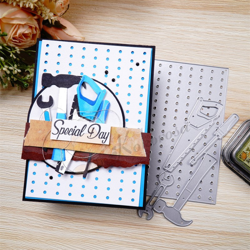 Kokorosa Metal Cutting Dies with Handworking Tools Background Board