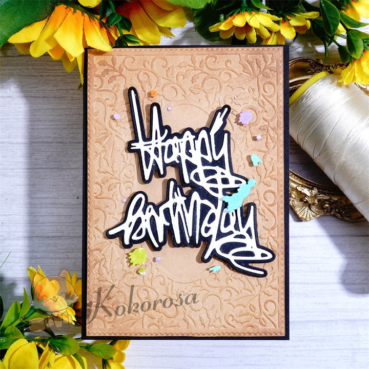 Kokorosa Metal Cutting Dies with "Happy Birthday" Word