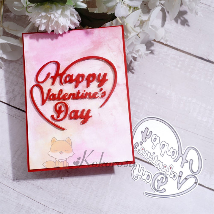 Kokorosa Metal Cutting Dies with "Happy Valentine's Day" Word