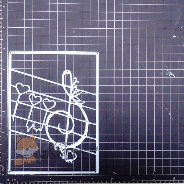 Kokorosa Metal Cutting Dies with Heart Music Notes & Staff Background Board