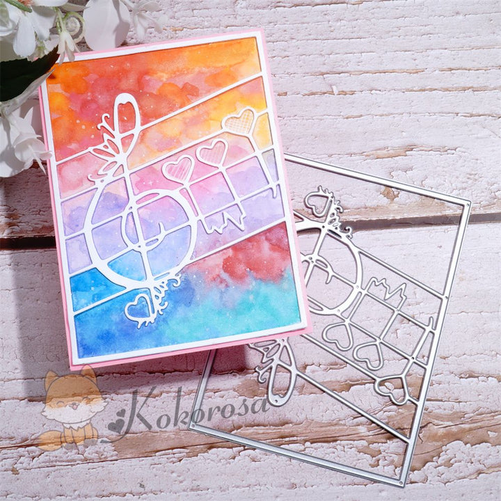 Kokorosa Metal Cutting Dies with Heart Music Notes & Staff Background Board