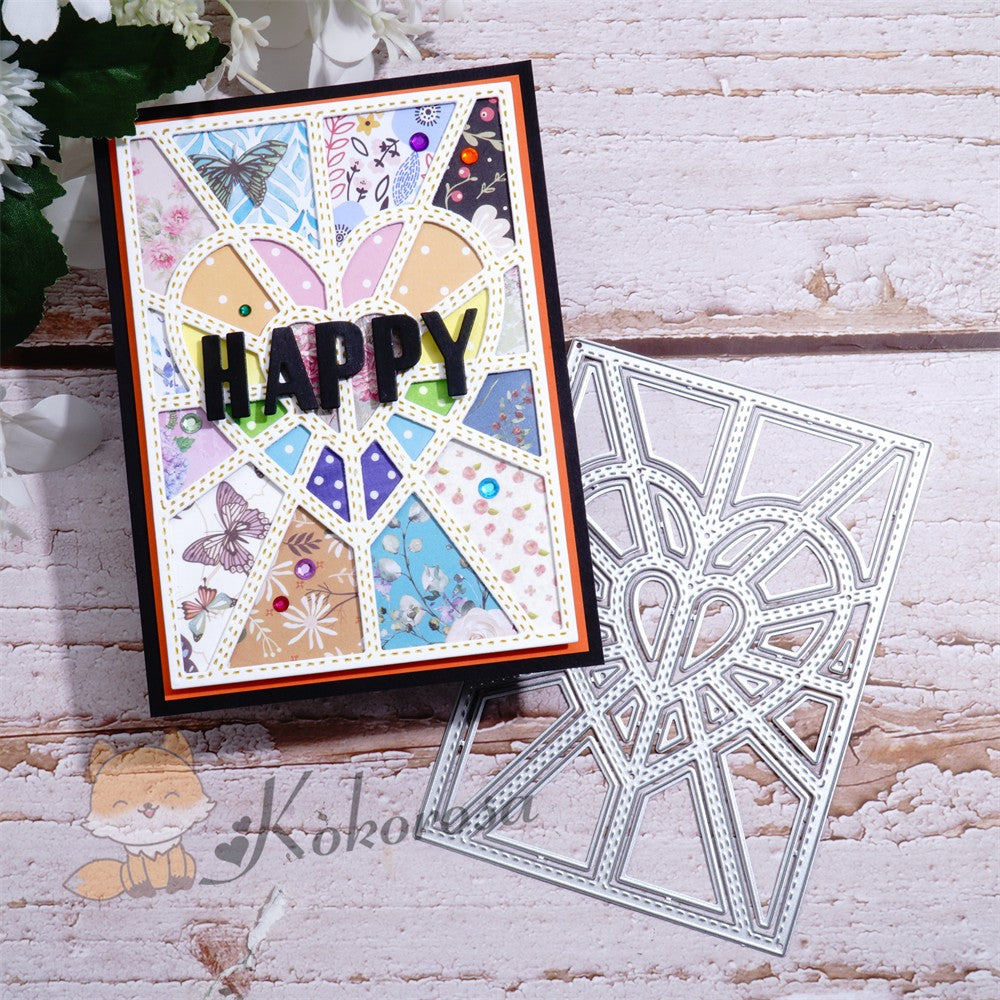 Kokorosa Metal Cutting Dies with Heart Pattern Background Board