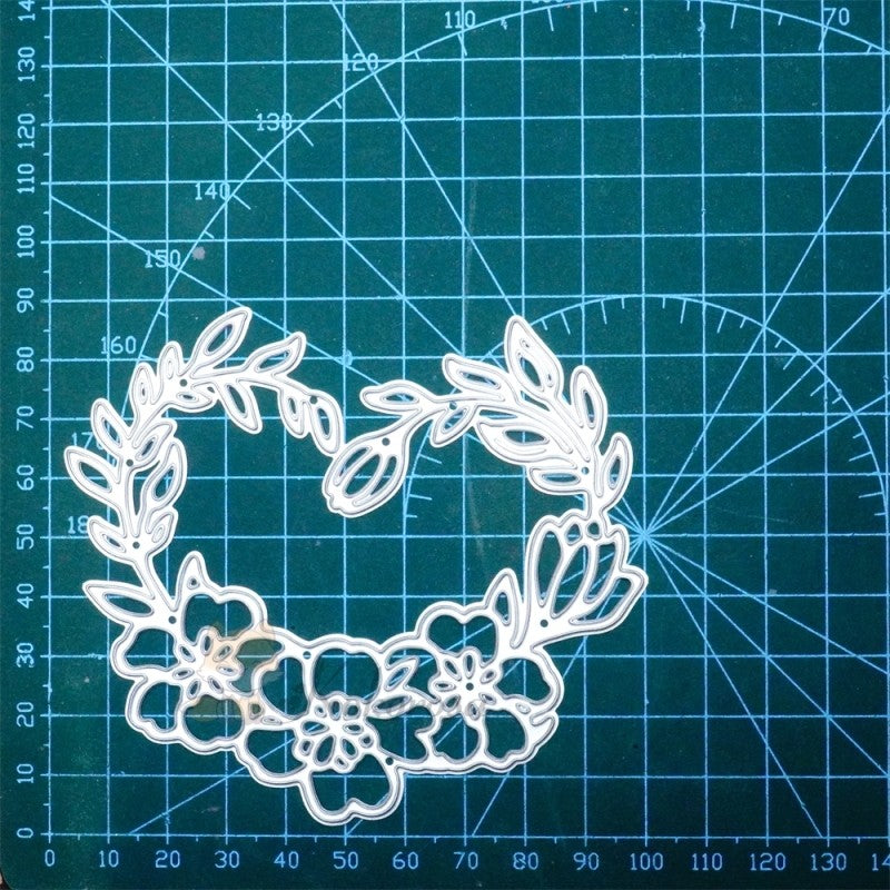 Kokorosa Metal Cutting Dies with Heart Shaped Flower Wreath