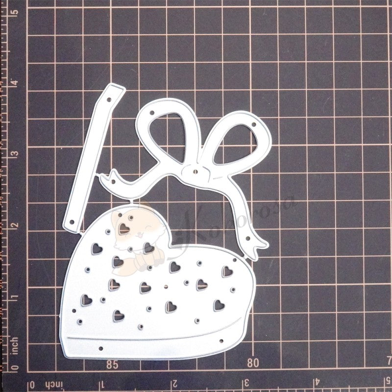 Kokorosa Metal Cutting Dies with Heart Shaped Gift Box