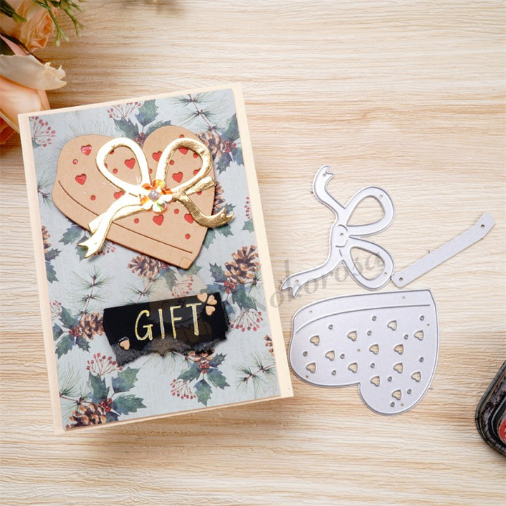 Kokorosa Metal Cutting Dies with Heart Shaped Gift Box