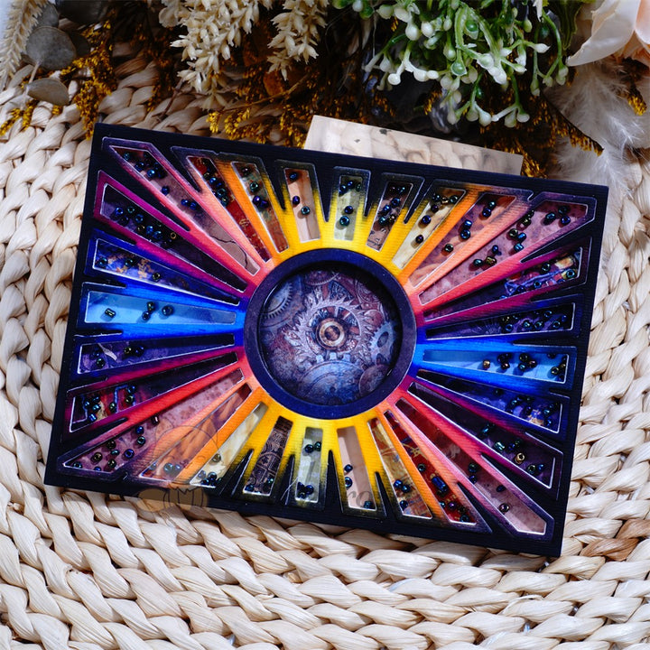 Kokorosa Metal Cutting Dies with Hollow Circle Shining Background Board