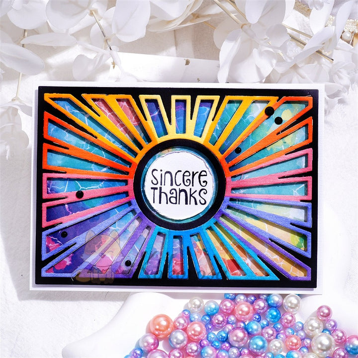 Kokorosa Metal Cutting Dies with Hollow Circle Shining Background Board