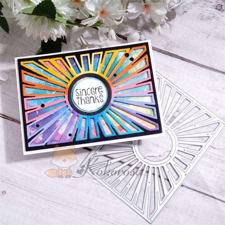 Kokorosa Metal Cutting Dies with Hollow Circle Shining Background Board
