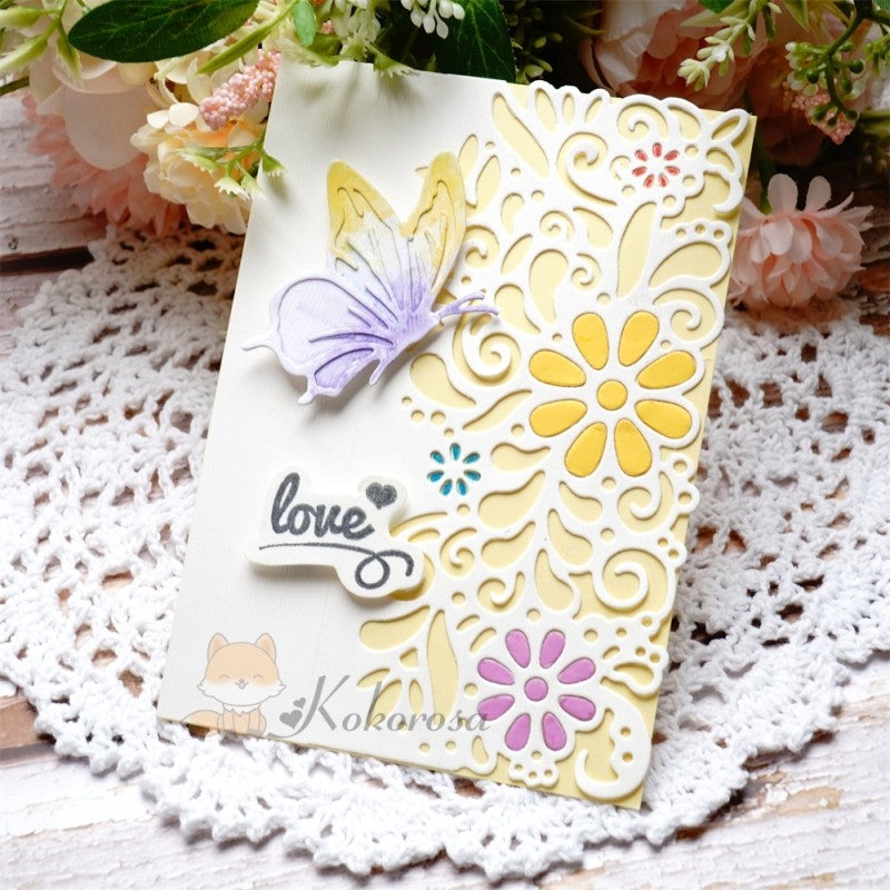 Kokorosa Metal Cutting Dies with Hollow Daisy Blossoms Border Board
