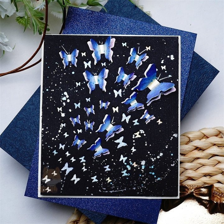 Kokorosa Metal Cutting Dies with Hollow Flying Butterflies Background Board