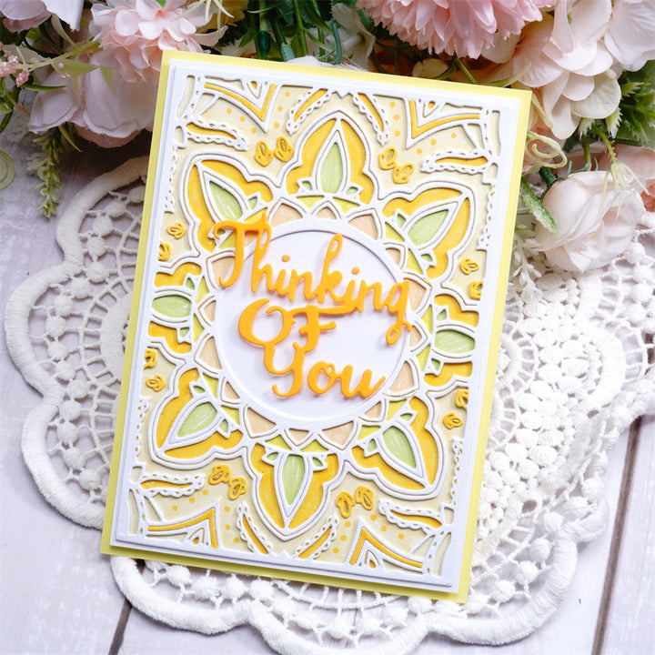 Kokorosa Metal Cutting Dies with Hollow Round & Various Leaves Background Board