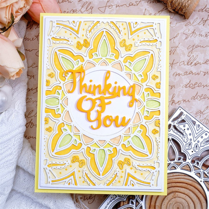 Kokorosa Metal Cutting Dies with Hollow Round & Various Leaves Background Board