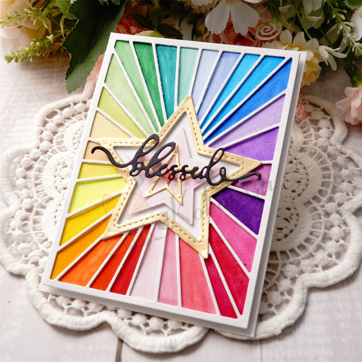 Kokorosa Metal Cutting Dies with Hollow Star Shining Frame Board