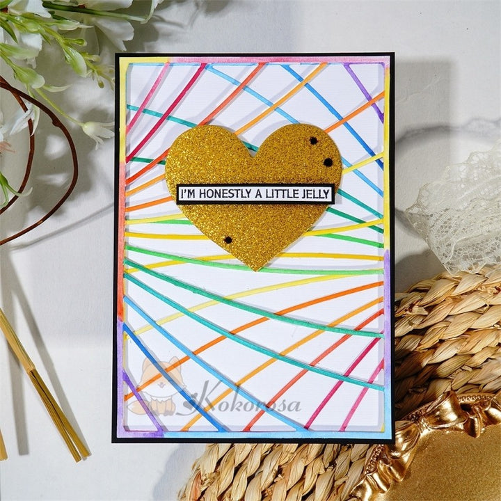 Kokorosa Metal Cutting Dies with Hollow Straight Lines Background Board