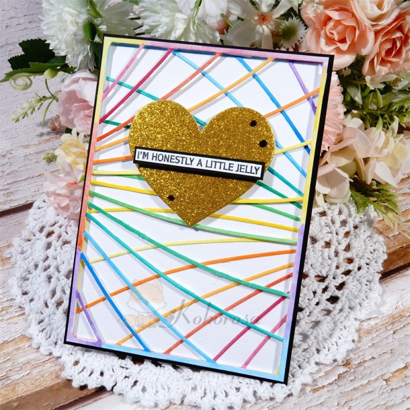 Kokorosa Metal Cutting Dies with Hollow Straight Lines Background Board